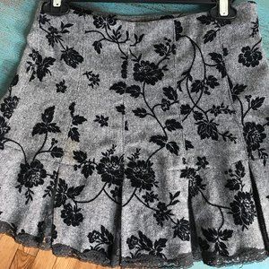 Betsey Johnson Pleated Mini Skirt w/ Lace Trim